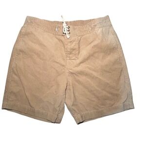 Birdwell Beach Britches Corduroy Swim Trunks Mens XL Tan Elastic Waist